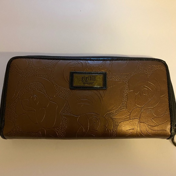 Women’s GiGi Hill Bronze Leather Wallet - Picture 1 of 8